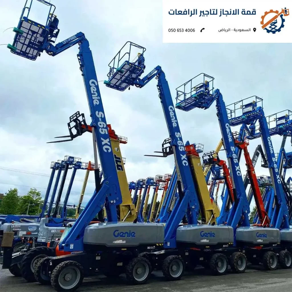 رافعات مان لفت خضراء للايجار بالرياض من شركة قمة الإنجاز.