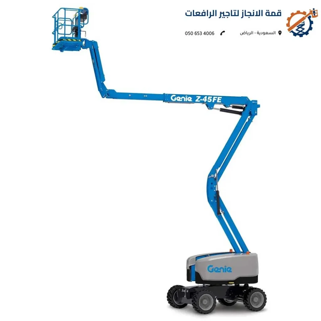 رافعة مان لفت Genie زرقاء مفصلية حديثة للايجار - مؤسسة قمة الإنجاز.