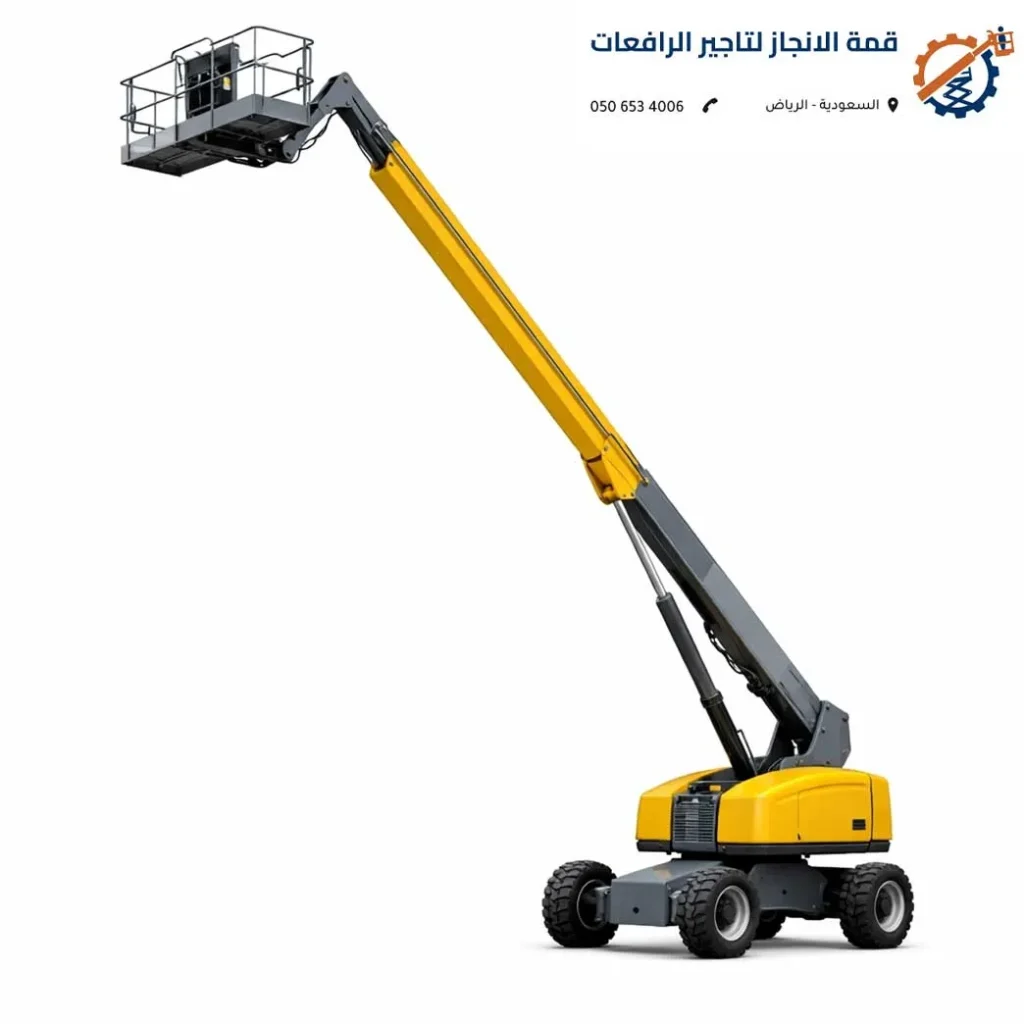 رافعة مان لفت تلسكوبية صفراء حديثة للإيجار - قمة الإنجاز لتاجير الرافعات.